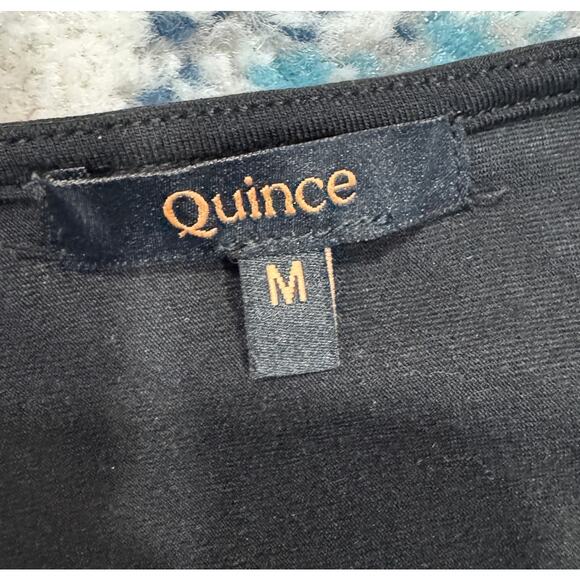 QUINCE Tencel Jersey V-Neck Long Sleeve Midi Dress Flowy Minimalist Size M - Picture 5 of 6